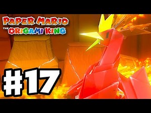 Fire Vellumental Boss Fight! - Paper Mario: The Origami King - Gameplay Walkthrough Part 17