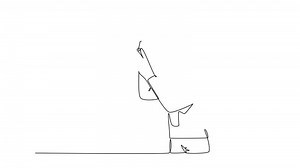 Self drawing animation of single line draw of female doctor testing syringe injection work properly to inject vaccine to patient. Medical healthcare concept. Continuous line draw. Full length animated