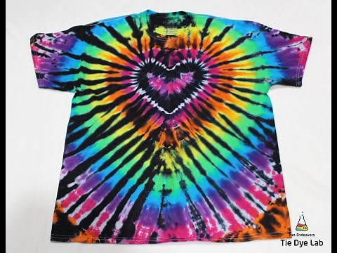 Tie Dye Designs: Making a Rainbow Heart Tie Dye Shirt With Black Accents