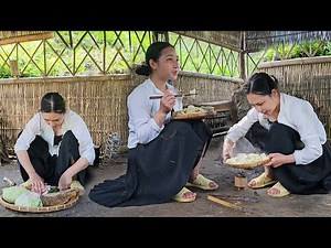 18-Year-Old Country Girl Harvests Green Cabbage, Sells at Market, and Cooks a Simple Meal