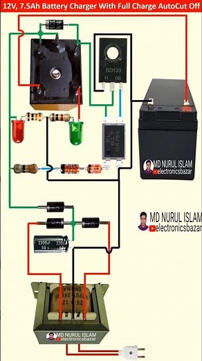 12V 7.5Ah Rechargeable Battery Charger With Full Charge Automatic Cut Off || 12 Volt Battery Charger