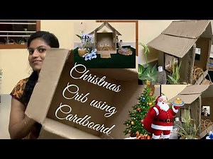 How to Make Christmas Crib Using Cardboard| DIY Easy ChristmasCrib at Home| Pulkoodu making