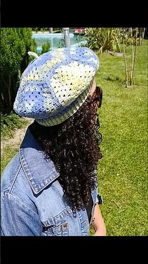 Crochet Beret With Motifs #crochetberet #crochet #handmade