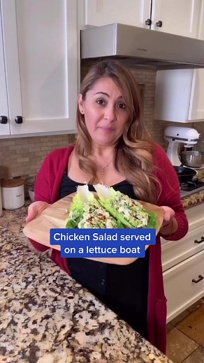 Back in the kitchen with WW, making their Chicken Salad Recipe served on a lettuce boat! ww.com/Jenny #ad @ww_official #myWWplus