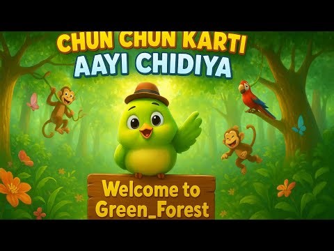 🎵 Chun Chun Karti Aayi Chidiya Jungle Animals Dance Song Green Forest Kids Rhymes 🐦🌿