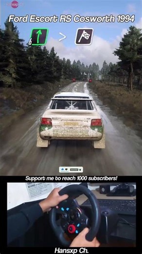The Iconic Whale Tail! Ford Escort RS Cosworth 🐳 #wrc #dirtrally2 #fordrally #logitechg29