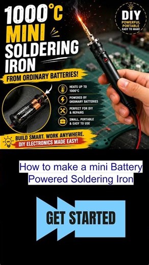 Tiny DIY Soldering Iron with Extreme 1000°C Heat — Battery Powered!