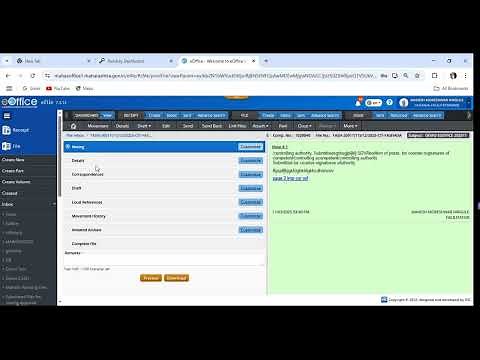 How download e file receipt or noting in e-office