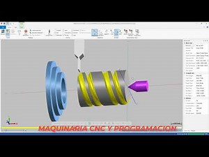 Rosca de 3 entradas personalizada en torno cnc pasadas minima MASTERCAM 2023/programa para tornocnc