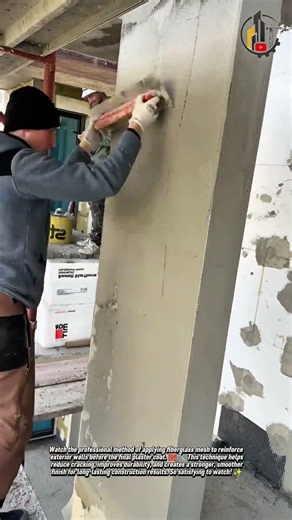 Wall Mesh Reinforcement Technique 🏗️✨ #Construction #DIY