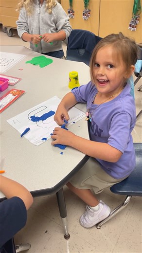 Let’s take a look at what students at St. John Elementary were up to today! In Ms. Emily Lognion’s music class, students practiced quarter and eighth notes through a fun game. Kindergarteners in Ms. Kimberly LaRocca’s class worked on the letter M, their first letter of the year! #CPSB #BuildingFoundations | Calcasieu Parish School Board