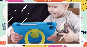 ProCase Kids Case for iPad Air 10.9" 5th Gen 2022/4th Gen 2020/iPad Pro 11 2020/2018, Shockproof Rotate Handle Fold Stand Lightweight Kids Friendly Case –Magenta