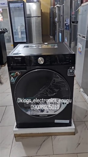 ELECTRONICS.KITCHEN UTENSILS/COOKWARES.FURNITURE SHOWROOM on Instagram: "HISENSE INVERTER FRONT LOADER WASHING MACHINE Model: WM 1214T-WDQR CAPACITY: 12/8KG Price: 780k WASH 12 KG, DRYER 8 KG, Silver Color, Inverter Motor Smart Control To order kindly send us a Dm or walk-in to the showroom at 82 ogui Road Enugu"
