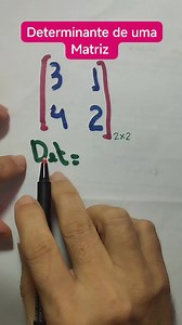 Determinante de uma Matriz #matematica #reelsviral #dicas | Prof Pipi Matemática | Facebook