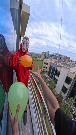 Money Heist vs Rooftop Parkour Free Running Pov 😂#moneyheist #parkour #rooftopparkour #ytshorts #yt