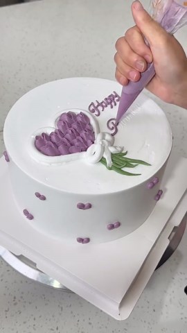 Satisfying Decorating Full White Birthday Cake With Lilac Love