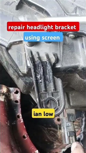 repair headlight bracket using screen 🔥#bodyrepair #autorepair #machanic #welding #welder