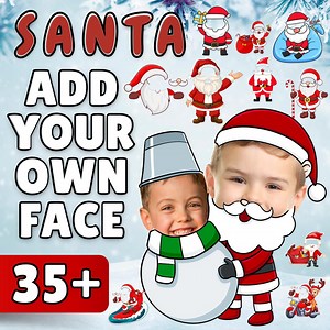 Santa Add-your-face Christmas Photo Cutout Bundle – 35 Face-in-hole Templates, Editable & Printable (psd/pdf/png/jpg), Instant Download - Etsy