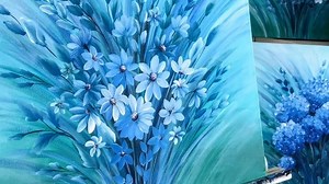 21K views · 1K reactions | Amo pintar flores  en este tutorial hice 3 cuadros de flores y, los 3 con el mismo fondo.. Hortensias, margaritas y crisantemos  he trabajado con pinturas de #decoart si queréis ver el tutorial completo lo tenéis en YouTube #yobankaart #decoartprojects #manualidadesdecor #manualidadeschopo #decoartespaña #manualidadescreativas #pinturaacrilica #diycrafts #manualidades #decoart_espana | Yobanka art | Facebook