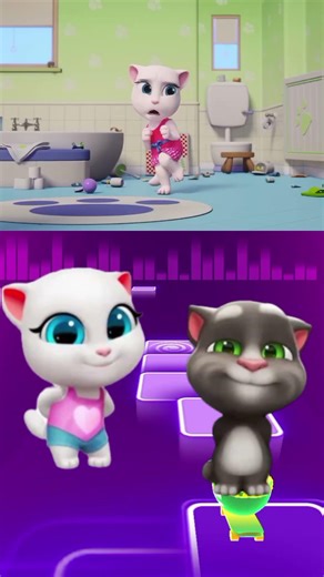 📹 Talking Tom VS Dark Angela 💙👀⚡ Epic Tiles Hop Battle | Coffin Dance Song 🎶🔥 #tileshop #coffindance