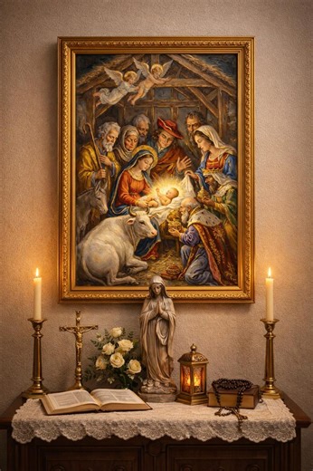 Nativity Scene Printable Wall Art, Baby Jesus Birth, Christian Christmas Decor, Holy Family Vintage Painting Digital Download - Etsy