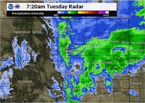 3.5K views · 72 reactions | Snow will continue to fall across north central and northeastern Colorado through the morning. The heavier snow bands will produce snowfall rates between 1 and 2 inches per hour. In addition, gusty northeasterly winds combined with the heavy snow will result in blizzard and whiteout conditions across the plains east of Denver. The snow is expected to taper off from west to east this afternoon. | US National Weather Service Denver/Boulder Colorado | Facebook