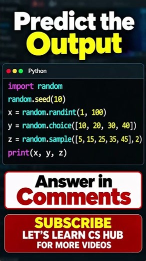 Python Random Module Predict the Output | CBSE Class 11 | #shorts