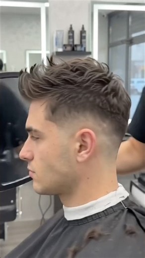 Mid Skin Fade + Textured Quiff 🔥✂️ | Satisfying Haircut Transformation