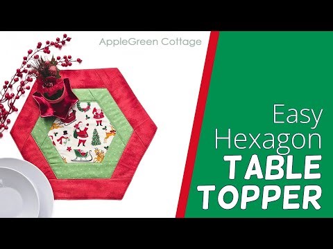Sew a quilted hexagon table topper for Christmas!