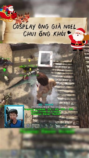 Cosplay Ông Già Noel chui ống khói 🎅🎅 #tjayce #ark #arksurvivalevolved #gaming #survivalgame