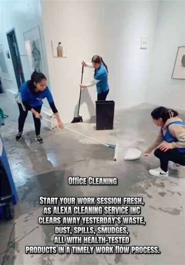 Office Cleaning Start your work session fresh, as ALEXA CLEANING SERVICE INC clears away yesterday’s waste, dust, spills, smudges, all with health-tested products in a timely work flow process. Book now