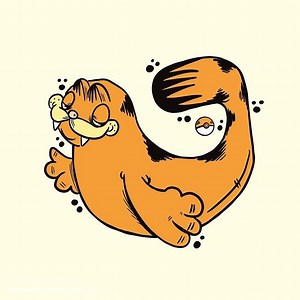 Garfield ricreato come i vari personaggi dei Pokémon