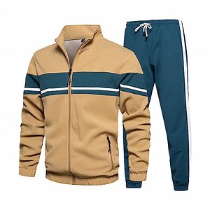 [Hot Item] Men's Sweat Suit 2 Piece Outfit Casual Contrast Sports Jogging Tracksuits Set