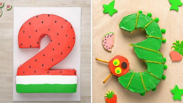 Number Cakes: Watermelon 2 & Caterpillar 3 🍉🐛 | Fun Birthday Cake Ideas for Kids