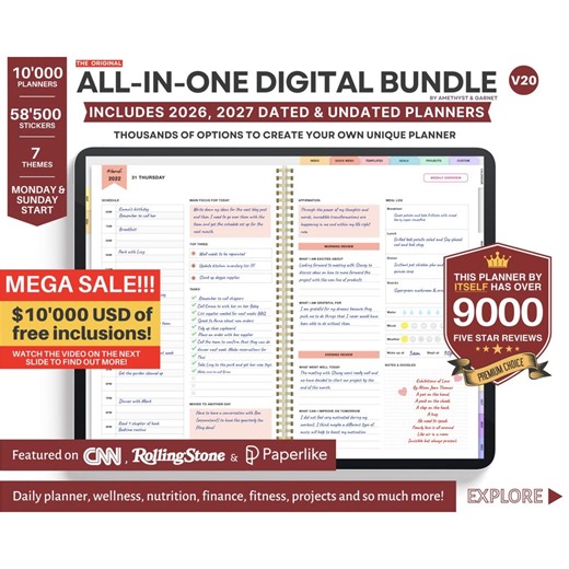 Premium Digital Planner Bundle 2026 2027 and Undated iPad Pdf Annotation Digital Journal Daily Planner Planner ADHD Digital Stickers Student - Etsy