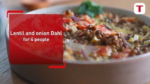 Five minute dahl is sometimes all you need to power through your day or night and Cook4me Touch is just the tool to make it fast and without a second thought. Ingredients 3 tbsp vegetable oil 500g canned lentils 1 red onion 2 cloves garlic 80g canned crushed tomatoes 1 tbsp turmeric 130ml coconut milk 2 sprigs corianger 2 tbsp Garam Masala 1 lime Follow the onscreen how-to video to peel, chop and mince the garlic and onion. Add the oil and spices and cook for 30 seconds. Add onion and garlic, co