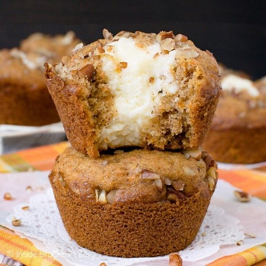 Carrot Cake Muffins Recipe with Cheesecake Filling - Inside BruCrew Life