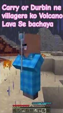 Carry & Durbin Save Villagers from Volcano Lava & Unlock Fire Element Powers! 🔥🌋#minecraft #shorts