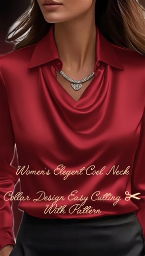 Women's Elegent Coel Neck Collar Design Easy Cutting ✂ With Pattern #viralreelsシ #viralreelschallenge #diy #fashion #sewing | KS Fashion Hub