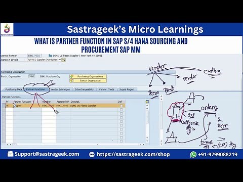 What is partner function in SAP S/4 HANA Sourcing and procurement SAP MM