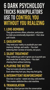 “6 Manipulation Secrets Used by Toxic People” This post reveals the hidden dark psychology tricks manipulators use to control your emotions, decisions, and relationships. Most people never notice these tactics until they are already trapped. Understanding these signs helps you protect your mind and avoid emotional manipulation. #darkpsychology #manipulationtactics #psychologyfacts #toxiclove #mentalhealthawareness #narcissistabuse #mindgames #relationshiptruths #psychotherapistTDutta #MentalHeal