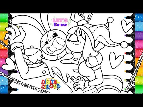 The Amazing Digital Circus Coloring Pages | Color Pomni VS JAX LovE
