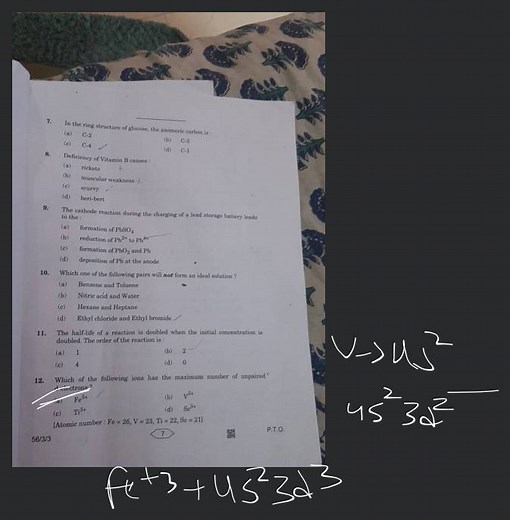 The cathode reaction during the charging of a lead storage batt... | Filo