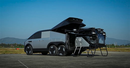 6-wheeled electric cyber van launches its own personal air taxi