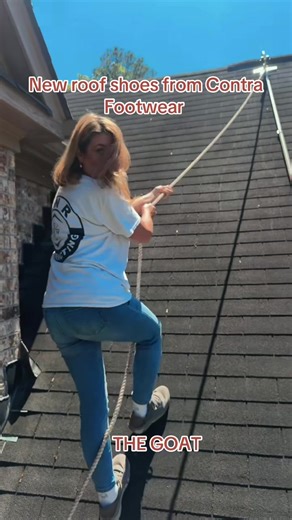 Ignore my skinny jeans and my grandma socks. I’m a lady of a certain age and I do what I want. #contrafootwear #rooftok #roofing