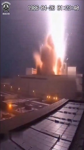 RARE FOOTAGE OF THE MOMENT WHEN CHERNOBYL REACTOR 4 EXPLODED 💥☢️ #chernobyl #nuclearplant #ussr