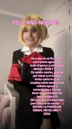 Me hubiese gustado decir esto hablando pero estoy de viaje :( en fin espero en 2026 mejorar mis cosplays para estar a la altura :D espero q os pasen cosas geniales ❤️ #aigis#persona5 #persona3#persona3cosplay#cosplay