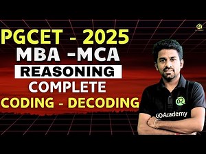 PGCET MBA - MCA 2026 | Logical Reasoning | Coding - Decoding |#pgcetexam2026
