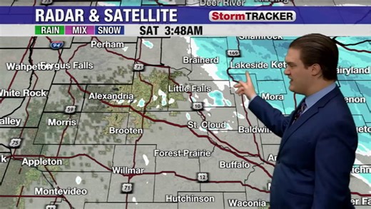 Flurries flitting across central Minnesota this morning