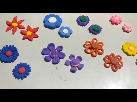 Diy how to make 8 flowers with polymer clay|Clay art